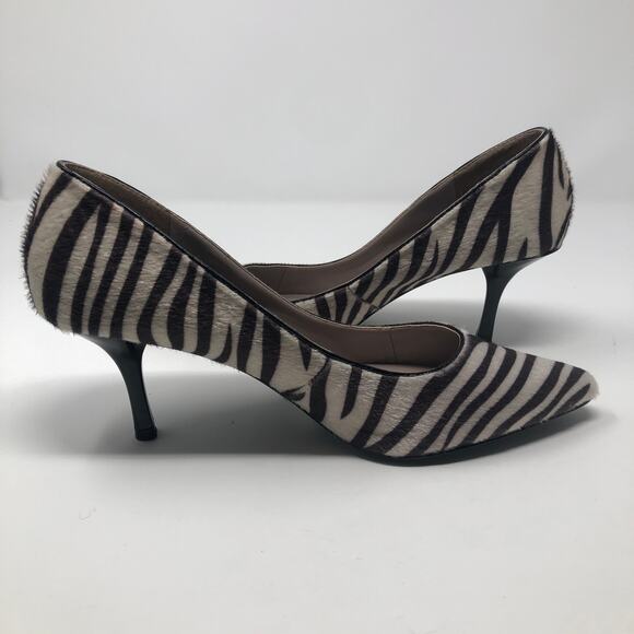 NIne & Co. Faux Fur Zebra Print Heels 8 - Picture 10 of 12